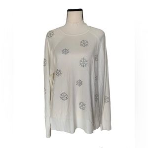 Marled Reunited Clothing | White snowflake sweater